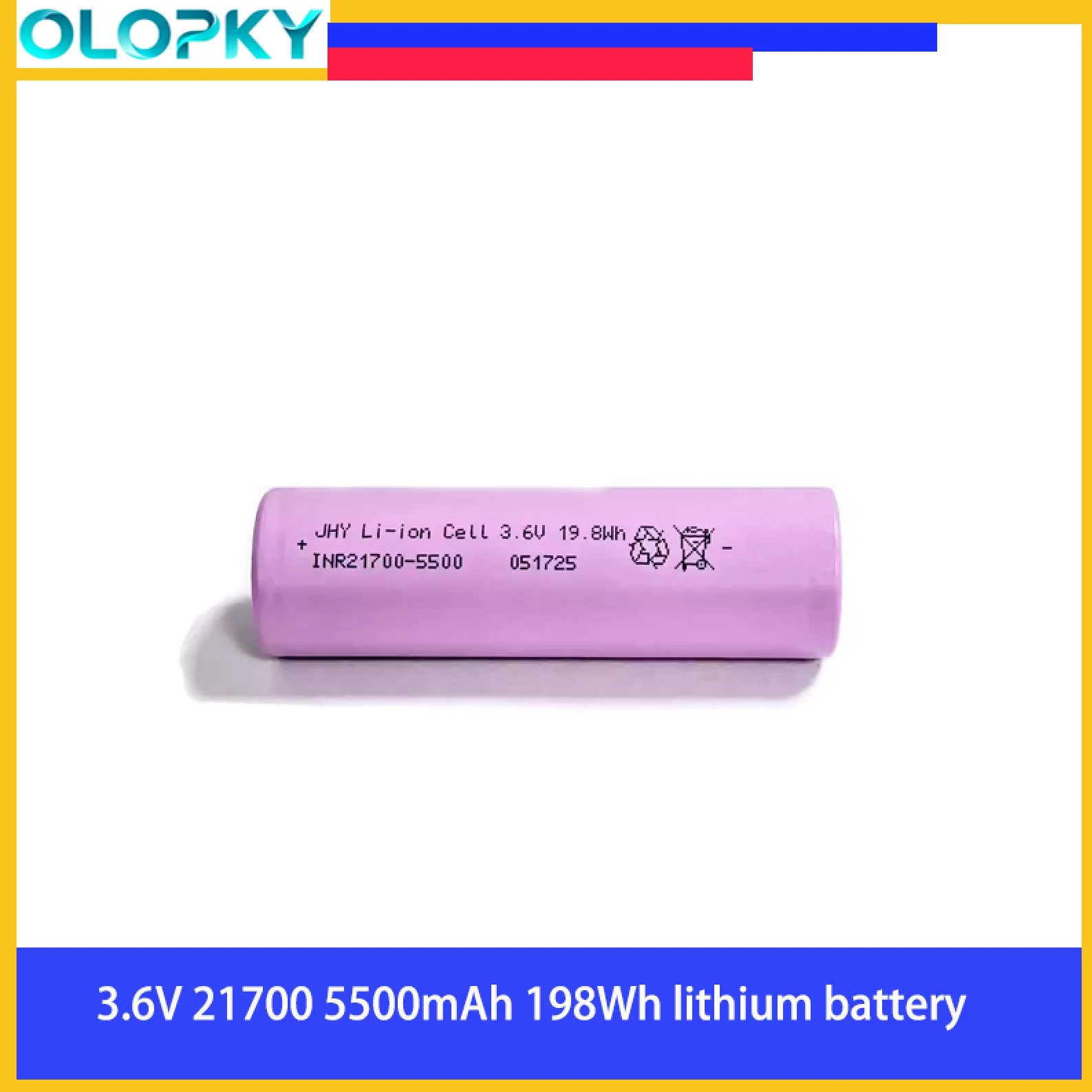 Battery 3.6V-5500mAh 21700 rechargeable lithium battery suitable for headlamps shaving razors electric toys electric tools