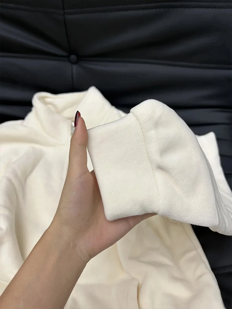 Cappotto interno in lana Thiened Fce Jaet da donna Caldo Sli Pendolarismo Sle Chiusura con cerniera Lungo Sve Capispalla in puro colore