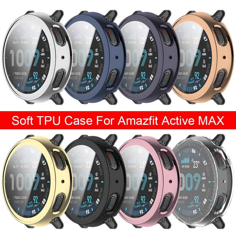 

All-around Case For Amazfit Active Max Cover TPU Protective Shell Bumper For Huami Amazfit Active Max Screen Protector Accessory