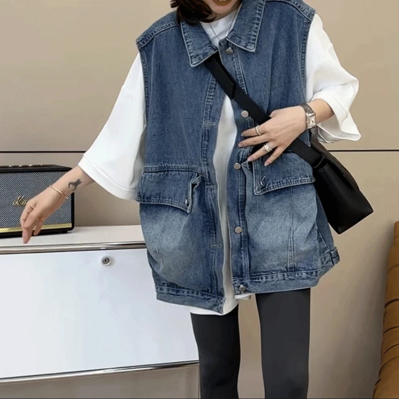 Fashion sleeveless denim vest women's summer thin versatile small short vest vest jacket