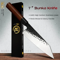 Grandsharp 7 Inch Stainless Steel Chef Knife Hand Forged Kiritsuke Kitchen Knife Meat Cleaver Fish Vegetables Kitchen Knives