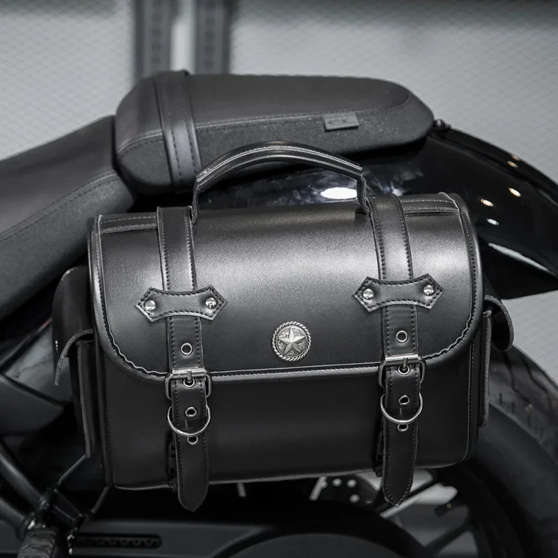 1PC Retro Throw-Over Motorcycle Saddlebag, Waterproof Side Luggage Storage Tool Bag For Harley Motorcycles view 6