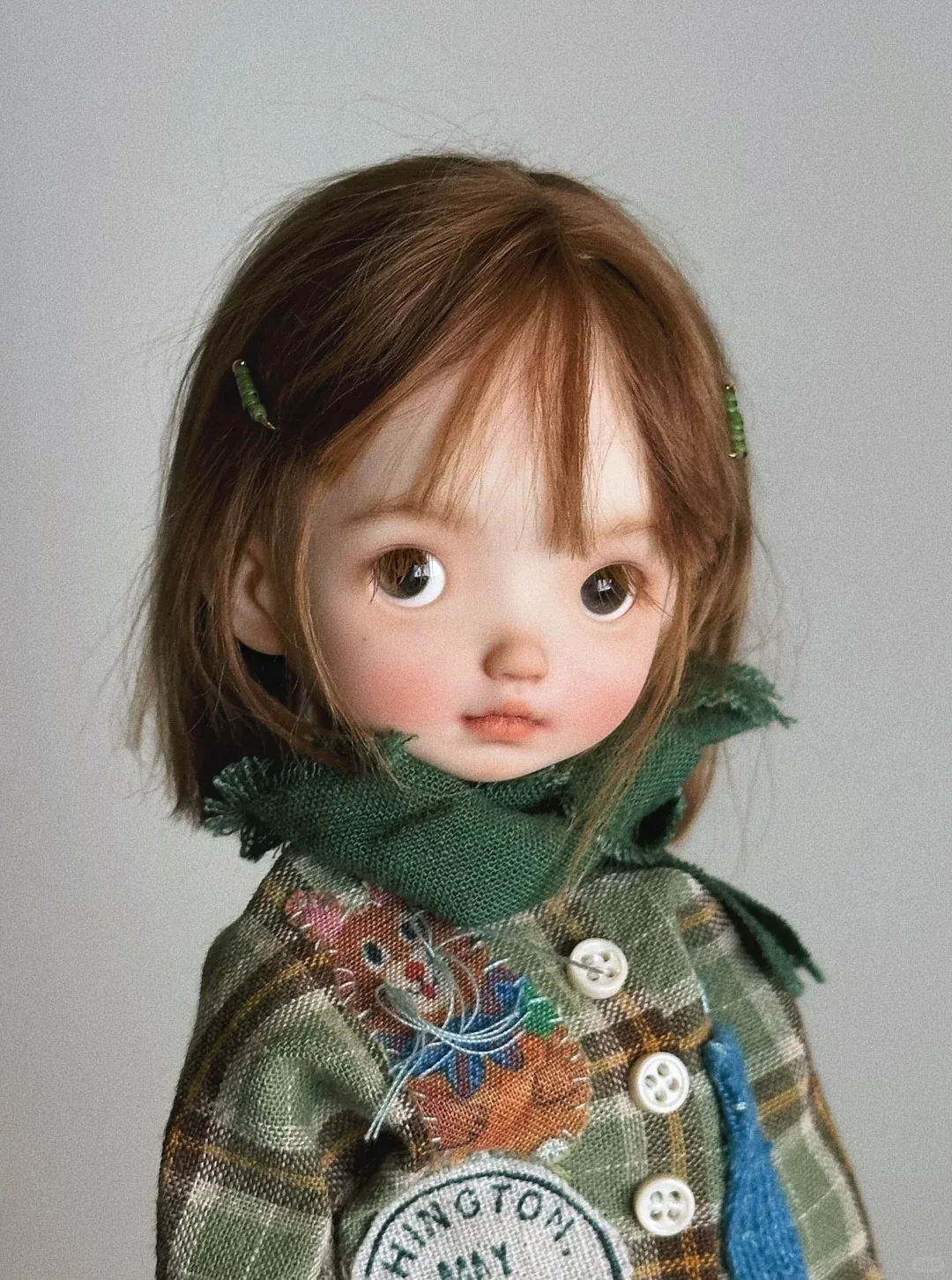 

New toy sd bjd doll 1/6 hale big head bib baby girl princess cute cute high-quality human joint