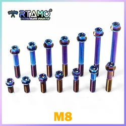 RTAMO Titanium Bolt M8X15/20/25/30/35/40/45/50/55/60/65/70/80/90 Flange Head Screw for Car Bike Motorcycle Refitted