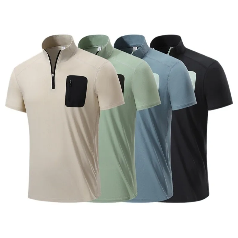 2025 Cool Dry Men's Ice Silk Polo Shirt Summer Short Sleeve Casual Breathable Tops Couple Outdoor Sports Tee Large size M-6XL