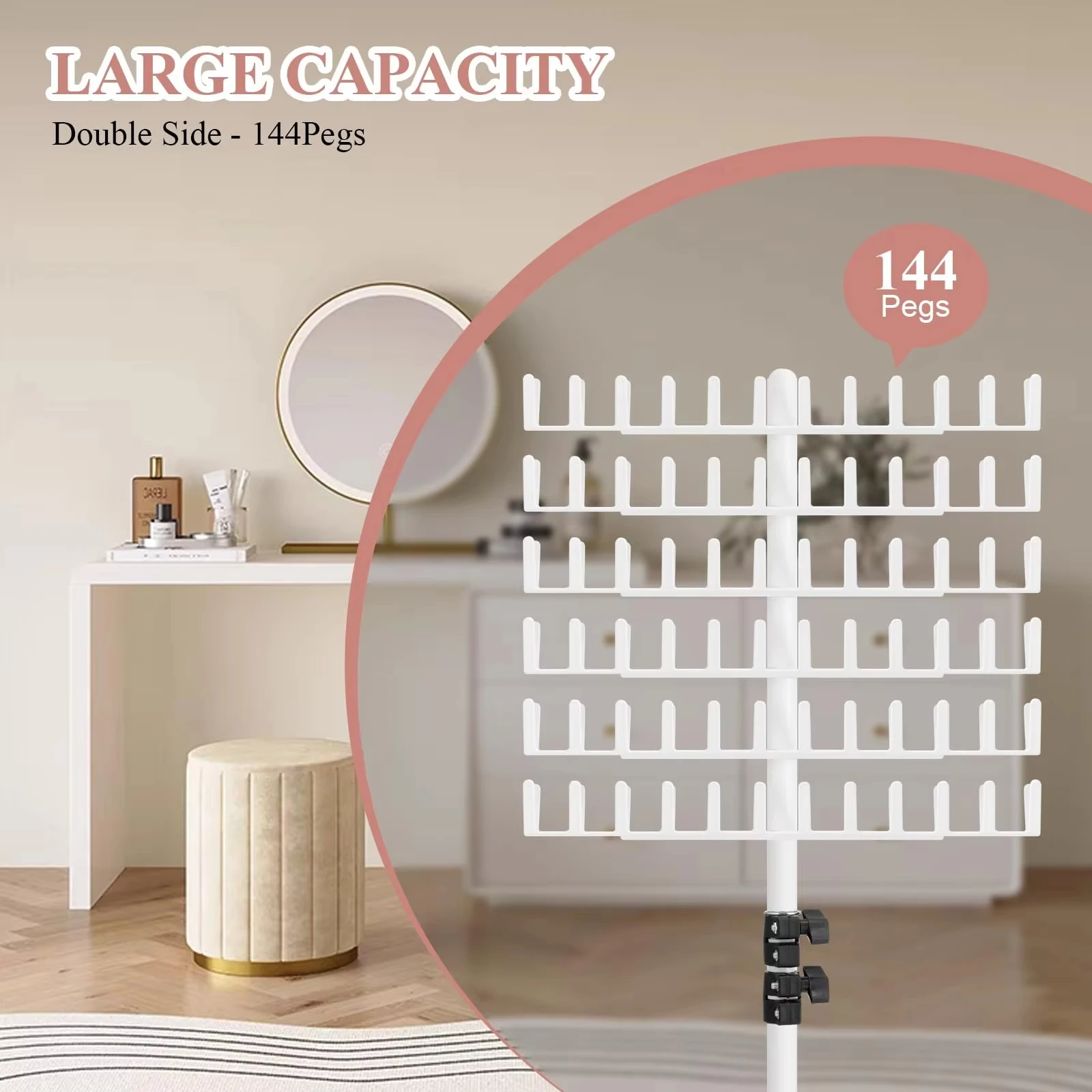 높이 조절 가능한 양면 헤어 브레이딩 랙 스탠드 - 살롱 및 가정용 스탠딩 헤어 익스텐션 홀더