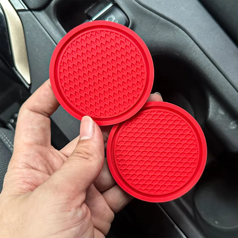 2pcs Car Cup Holder Anti-Slip Coasters Premium PVC Car Coasters Universal Fits Perfectly For Most Cup Car Interior Accessories