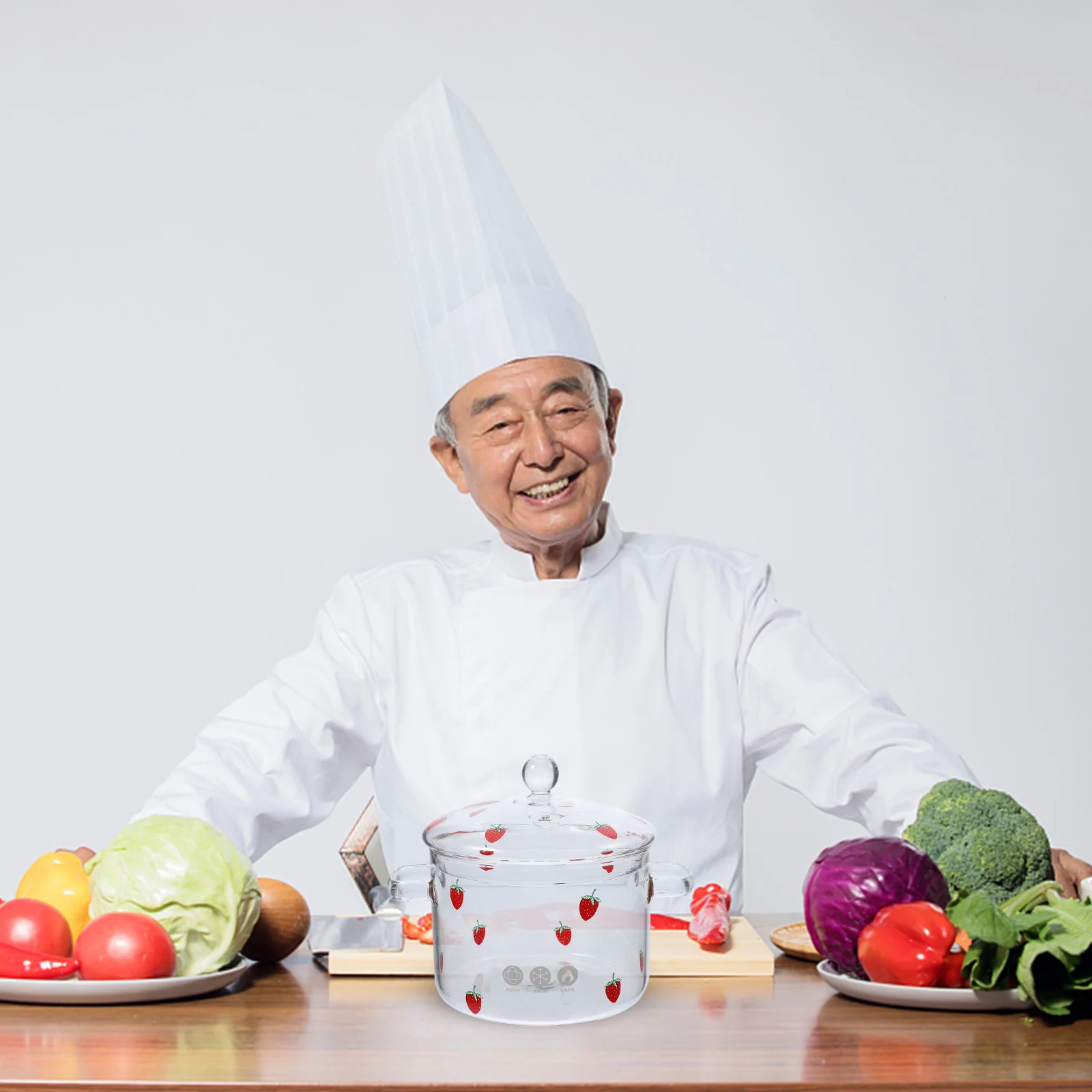 

Ergonomic Handles High Borosilicate Glass Soup Pot Lid Double Ear Clear Heat Resistant Kitchenware Multipurpose Home Cooking