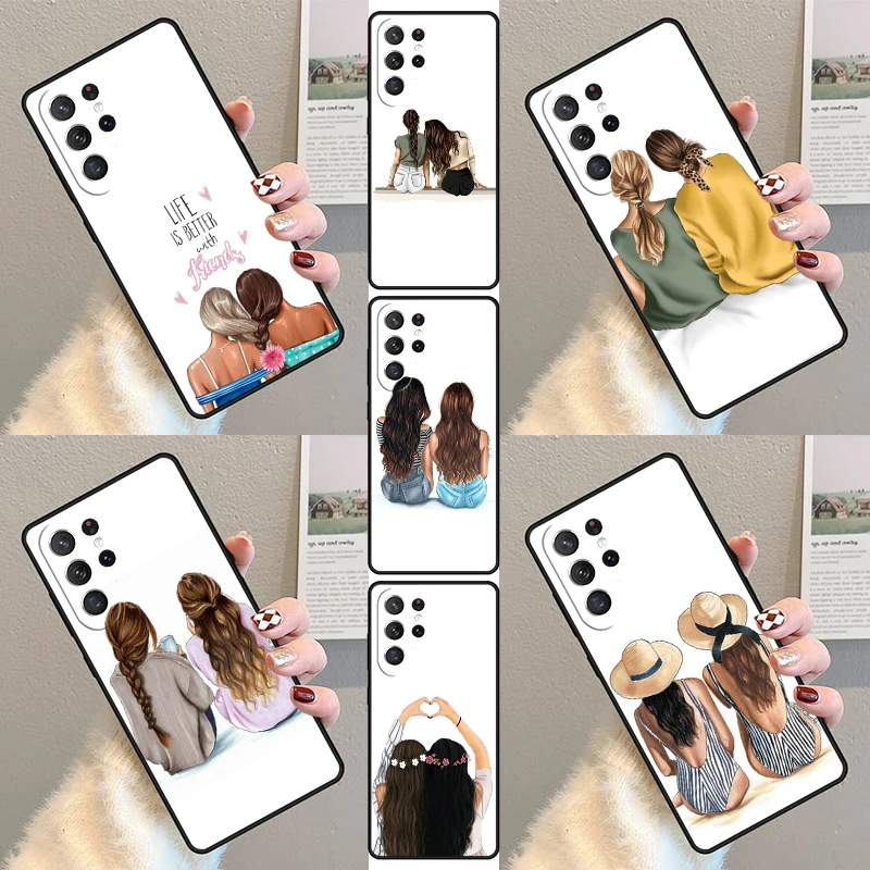 

Best Friends BFF Matching Phone Case For Samsung Galaxy S23 S21 S20 FE S24 S25 S22 Ultra Note 10 20 Plus Silicone Cover