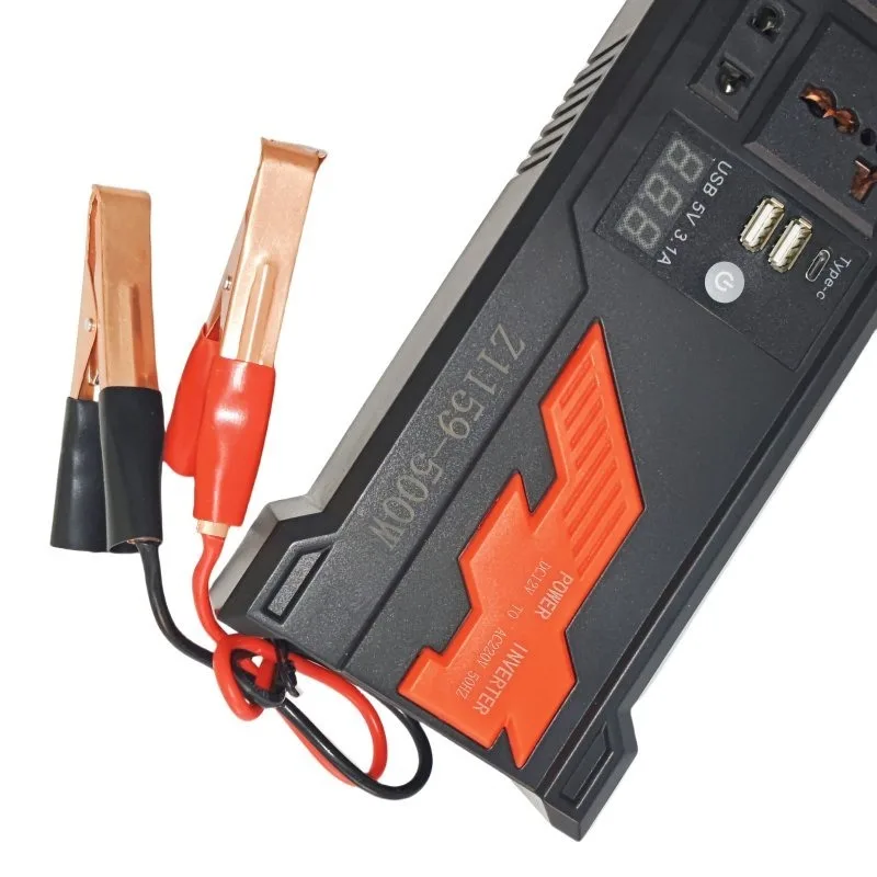 Convertitore per auto ad alta potenza da 500 W con doppie porte di ricarica USB