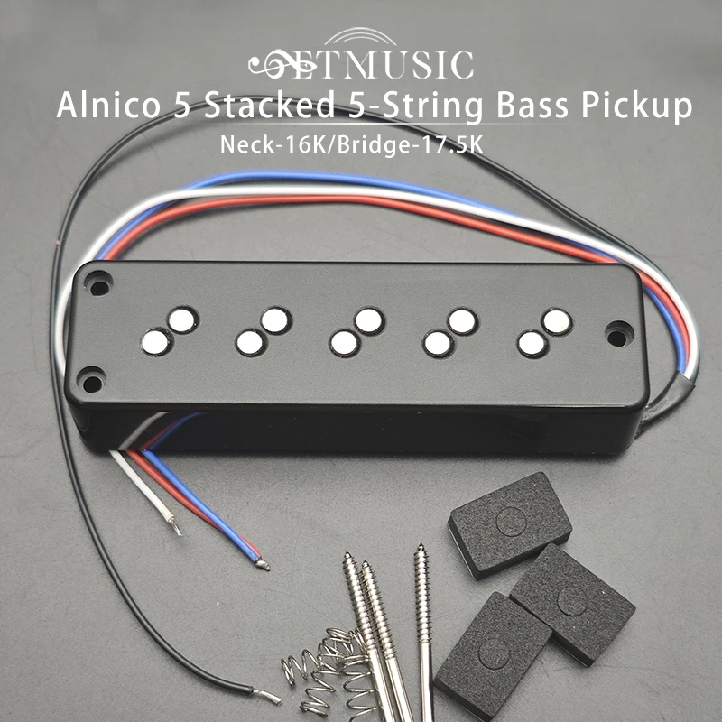 

Сборный 5-струнный басовый хамбакер Alnico 5, 3 отверстия с остраиваемым полиэфирным шумоподавлением, 4-C выходной разделенной катушкой для баса