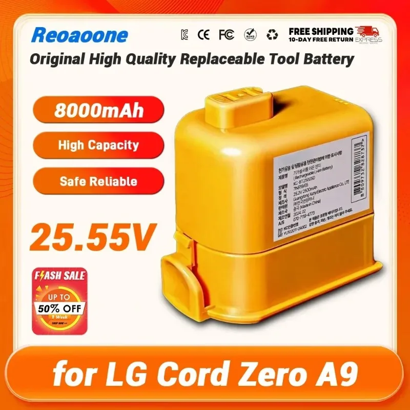 

Code Zero Battery EAC63382208 EAC63758601 for LG Cord Zero A9 Plus A9 Max A9K Pro A9M A9MASTER2X A9MULTI A9MULTI2X A9PETNBED