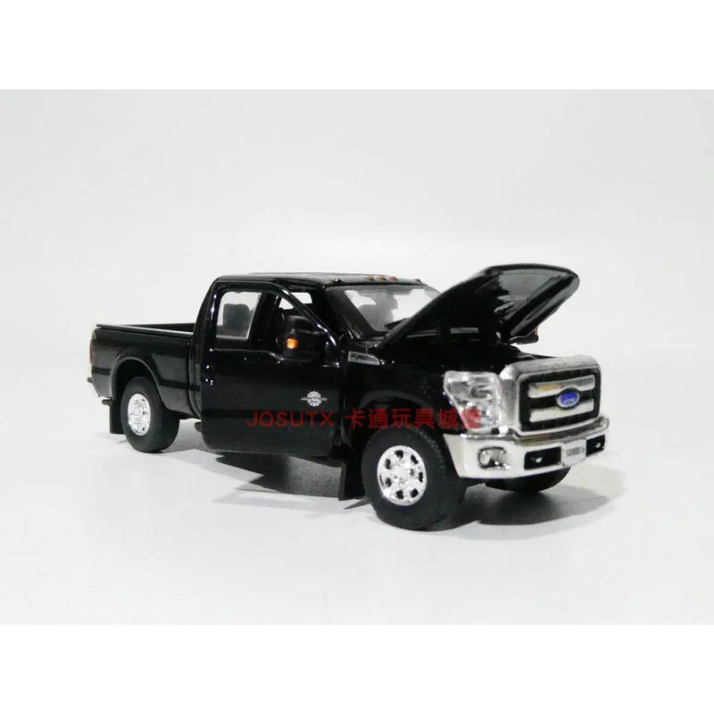 2016 FORD F-250 two-seater pickup truck Transporter Alloy Model Car 4 doors open 1:64 scale Red White Black