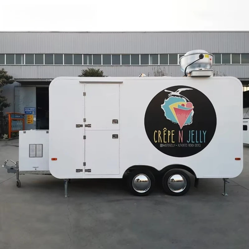 

Mobile Restaurant Bar Coffee Cart Trailer Fully Equipped Doner Kebab Dessert Burger Pizza Food Truck with Full Kitchen