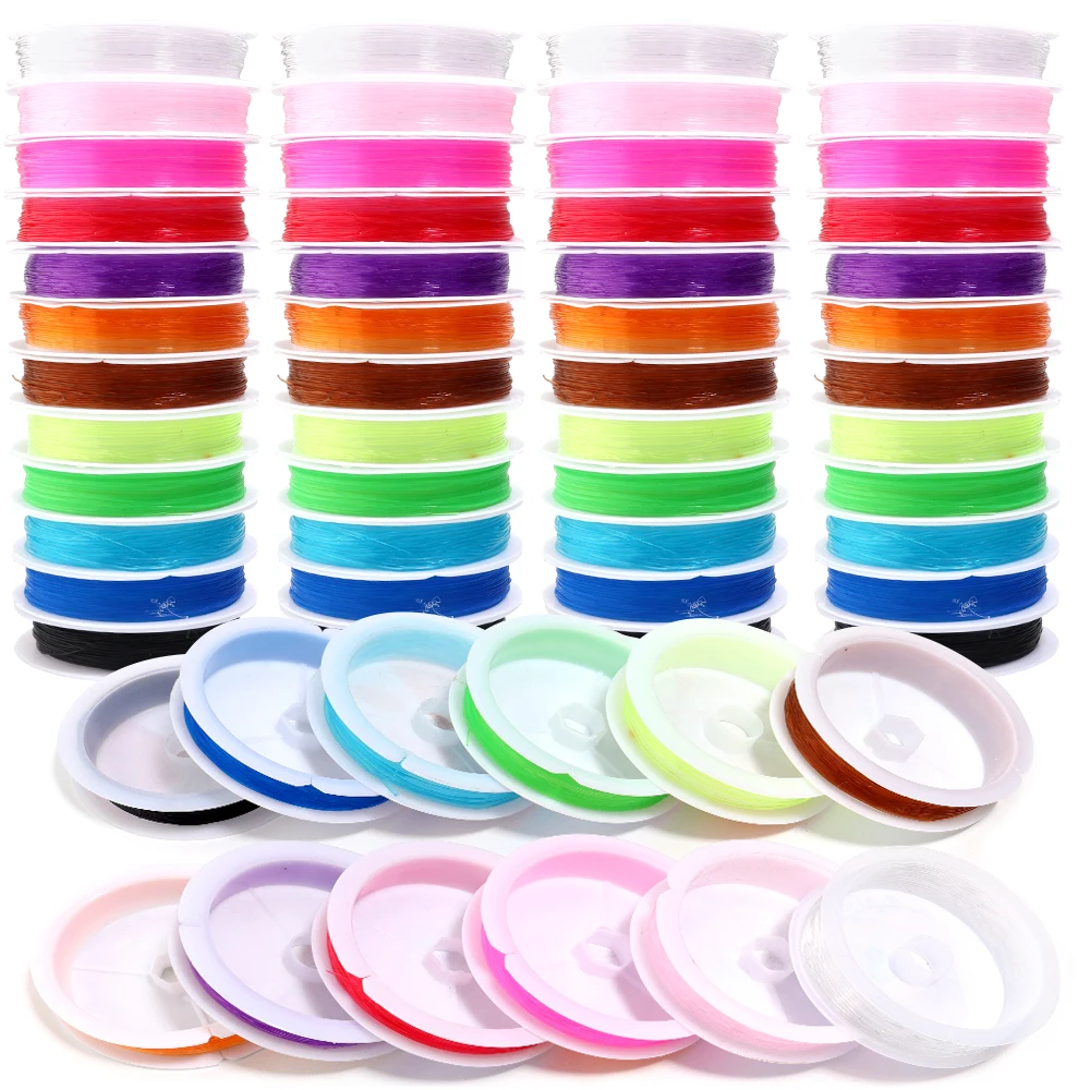 0.4-1.2mm Transparent Colorful Strong Stretch Crystal Elastic Beading Rope Thread String for DIY Jewelry Making Beading Bracelet