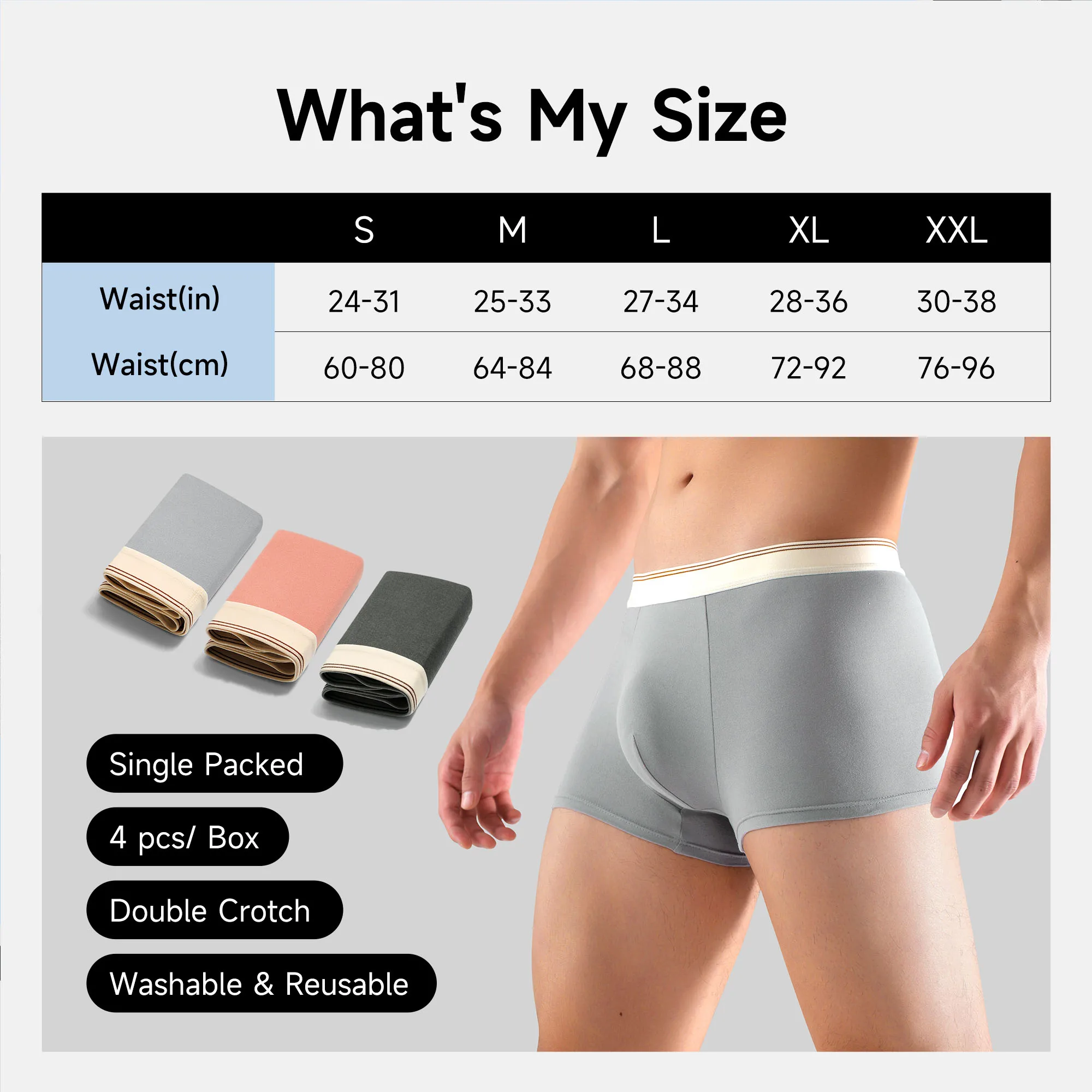 Picture 7: Freego 12Pcs Men Double-Sided Boxer Briefs, EO Sterilized Elastic Comfortable Multi-Color Summer Underwear for Daily Travel