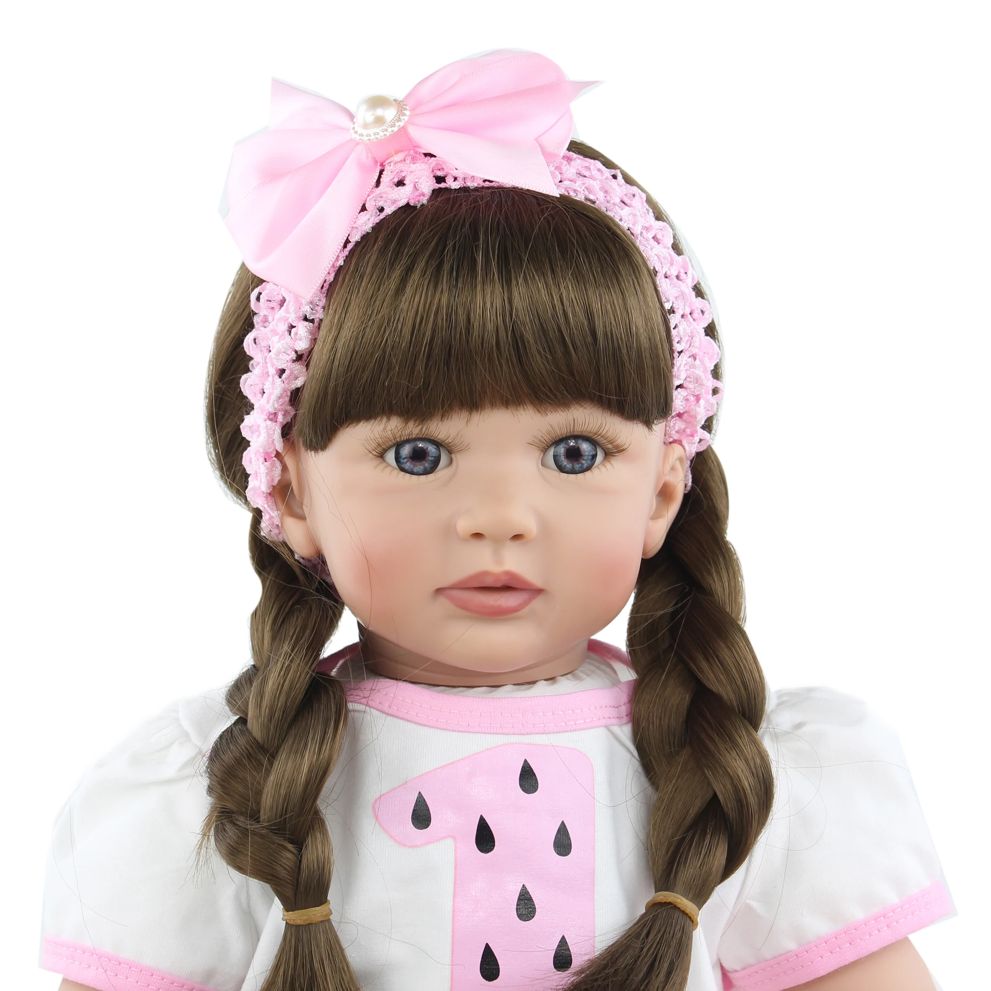 Muñeca Reborn de silicona suave de 60 CM para niña, juguete de princesa de Pelo Largo con cuerpo de tela, vestido de bebé vivo, regalo de cumpleaños