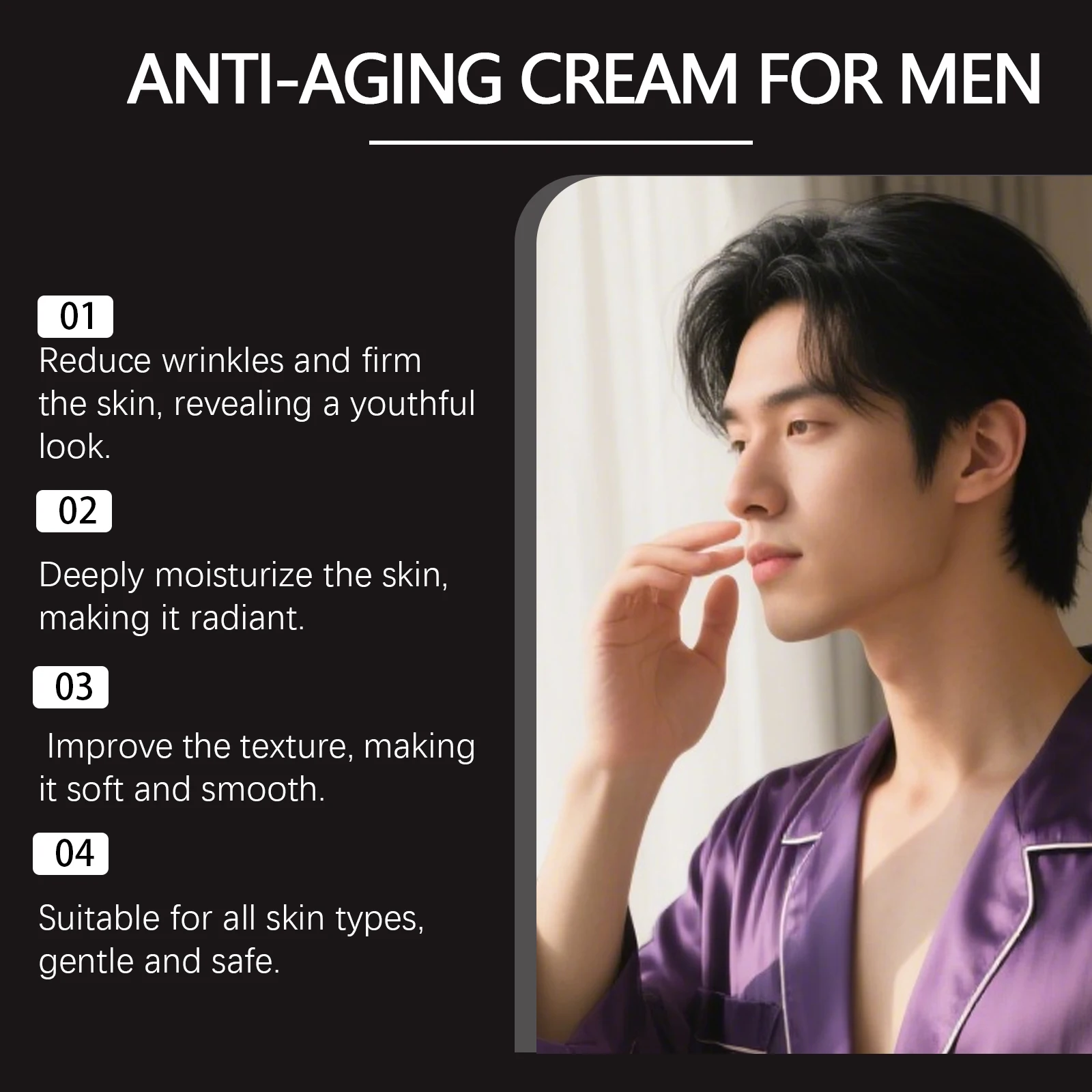 Face Cream For Men Firming Lifting Hydrating Skincare Helps Reduce Fine Lines Wrinkles Brightening Nourishing Facial Skin