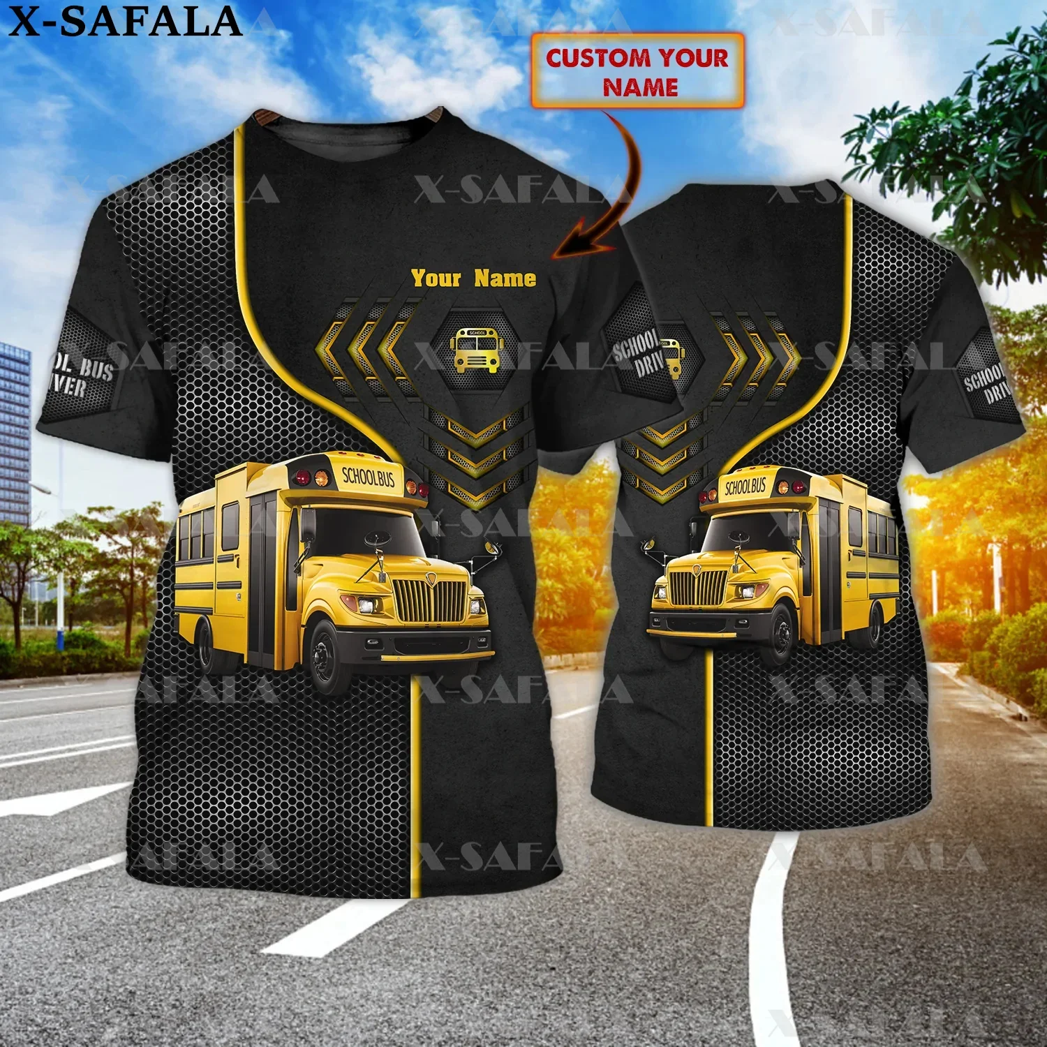 Custom Name Bus Driver Coseplay Uniform 3D Print High Quality Milk Fiber T-shirt Summer Round Neck Men Female Casual Top-1