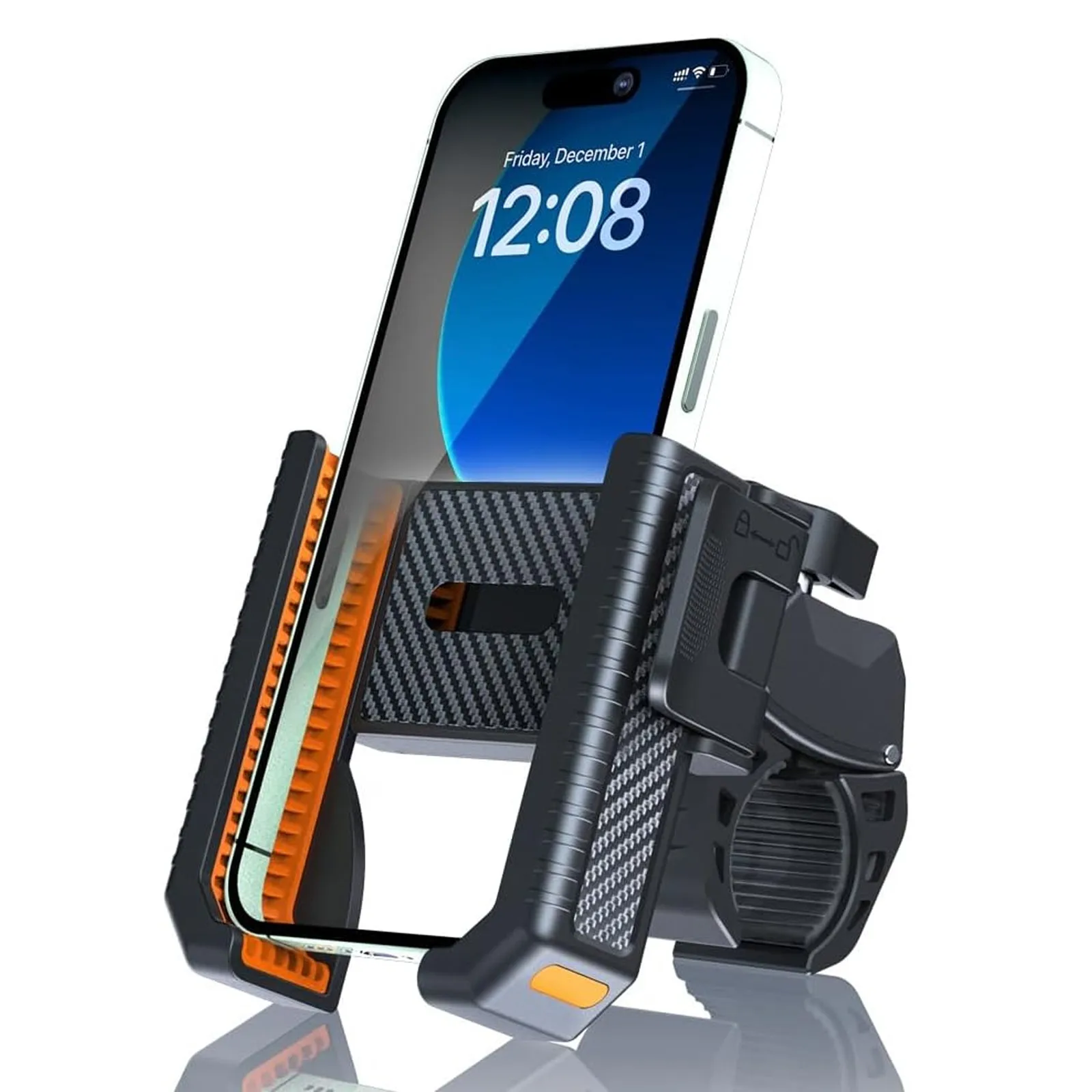 Bicycle Motorcycle Phone Mount 360° Rotation Quick Lock Holder for 4.5–7 Phone