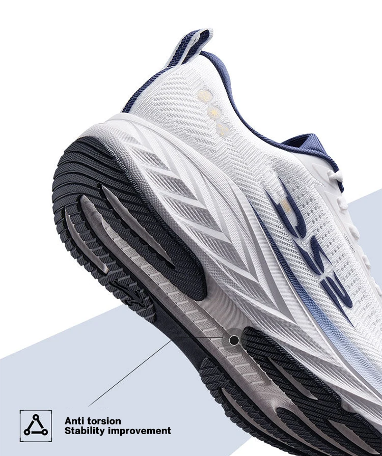 QIAODAN DS2 2nd Gen Men's Wide Toe Box Running Shoes Breathable Mesh Lightweight Shock Absorbing Sports Sneakers QXB023263220R