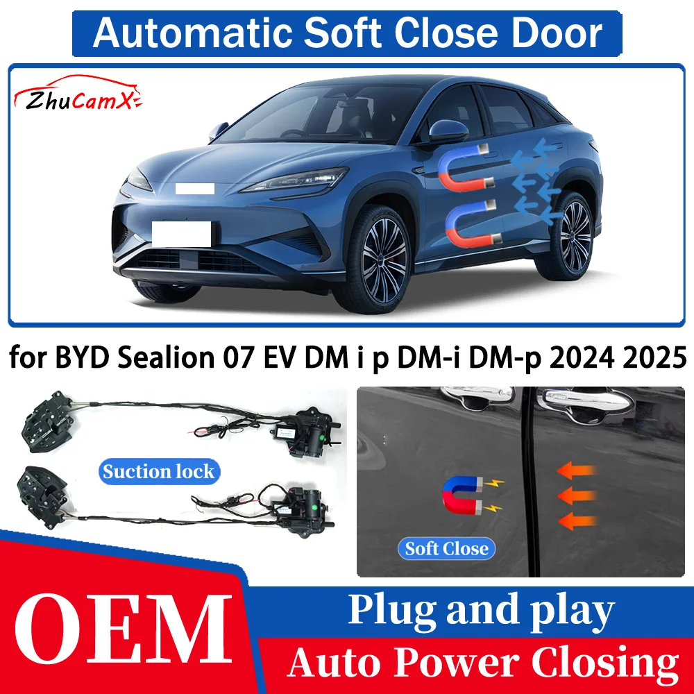 

for BYD Sealion 07 EV DM i p DM-i DM-p 2024 2025 Car Automatic Soft Close Door Electric Suction Kit Auto Power Closing System