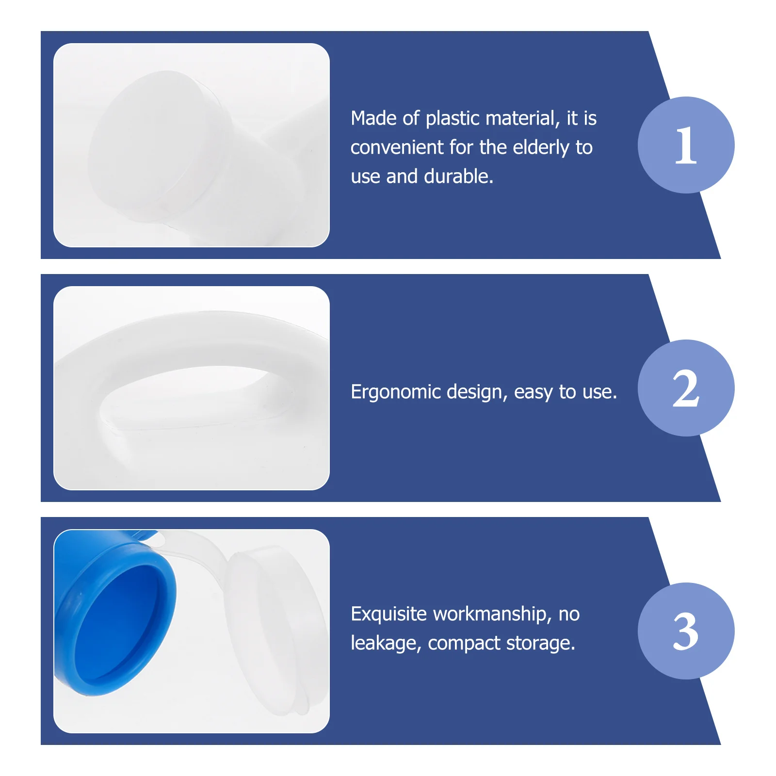 

1 set Portable Urinal Bottle Plastic Male Urination Funnel Ergonomic Leakproof Compact Emergency Toilet For Elderly Outdoor Use