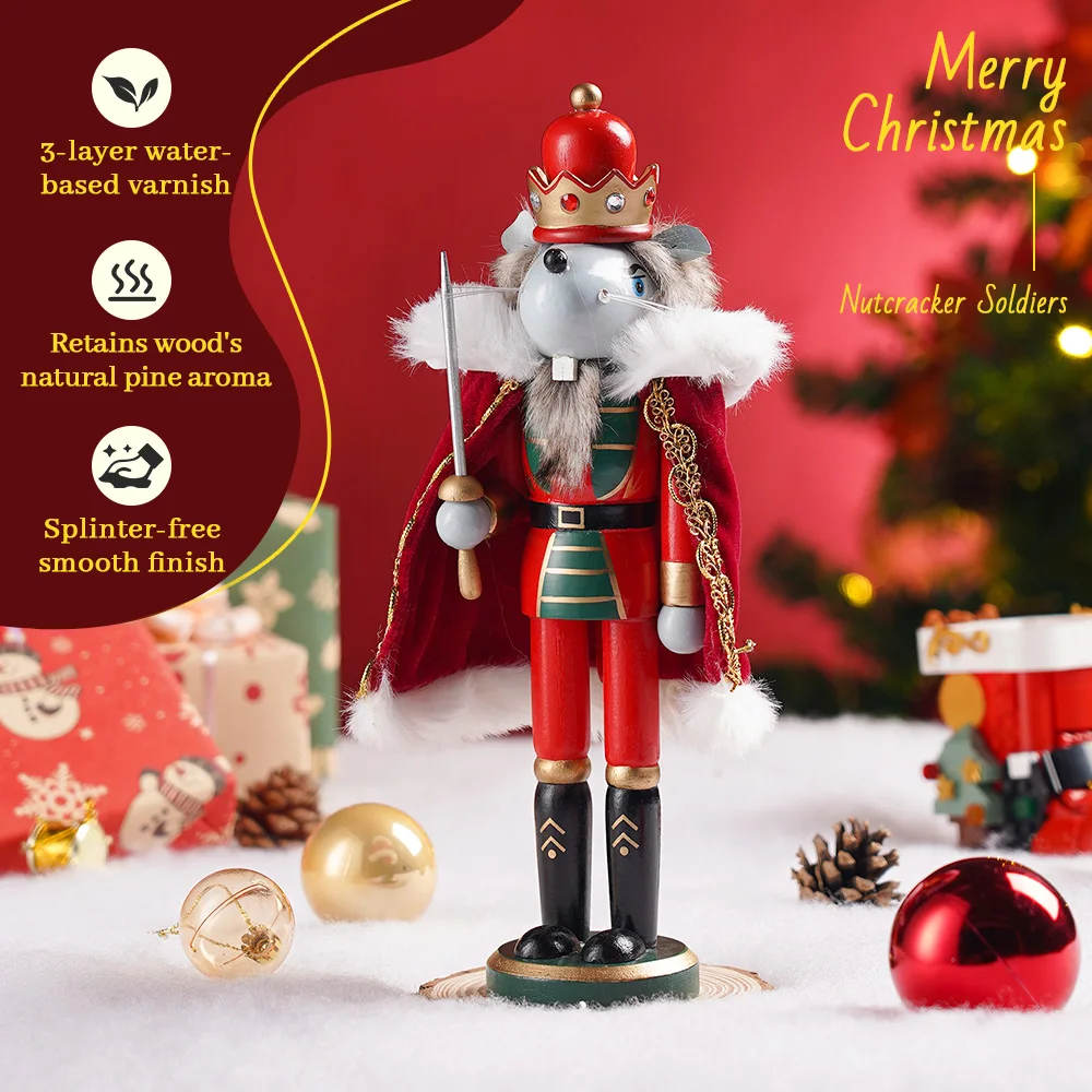 Home Desktop   Creative Gift TOY Wooden Handicraft OrnamenNutcracker Puppet Soldier Ornament Figurine Merry Christmas Decoration