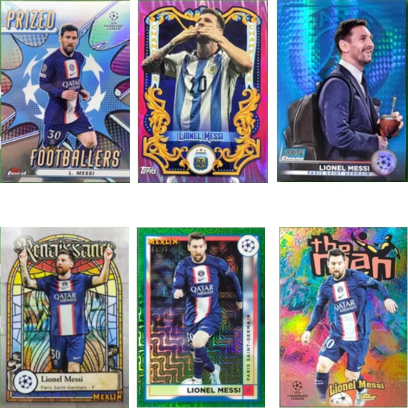 10 sztuk/zestaw Panini piłki nożnej Superstar karty kolekcjonerskie gwarantowane 1 sztuk Ronaldo Messi Neymar Mbappe limitowane karty