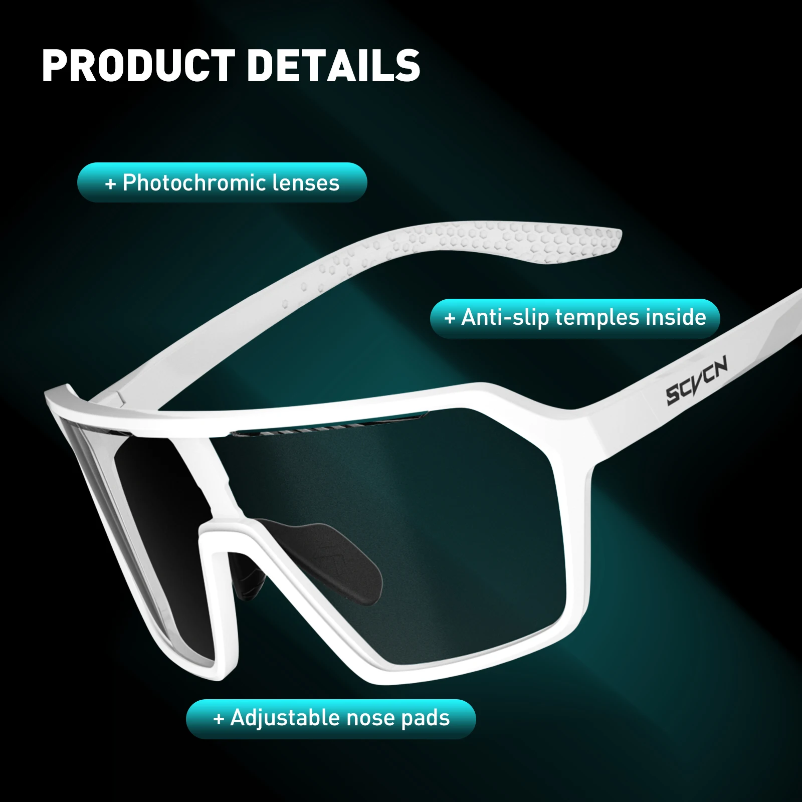 SCVCN fotochromowe okulary przeciwsłoneczne moda kolarstwo Outdoor Sports okulary rowerowe męskie MTB okulary wędkarskie okulary gogle rowerowe — zdjęcie 4