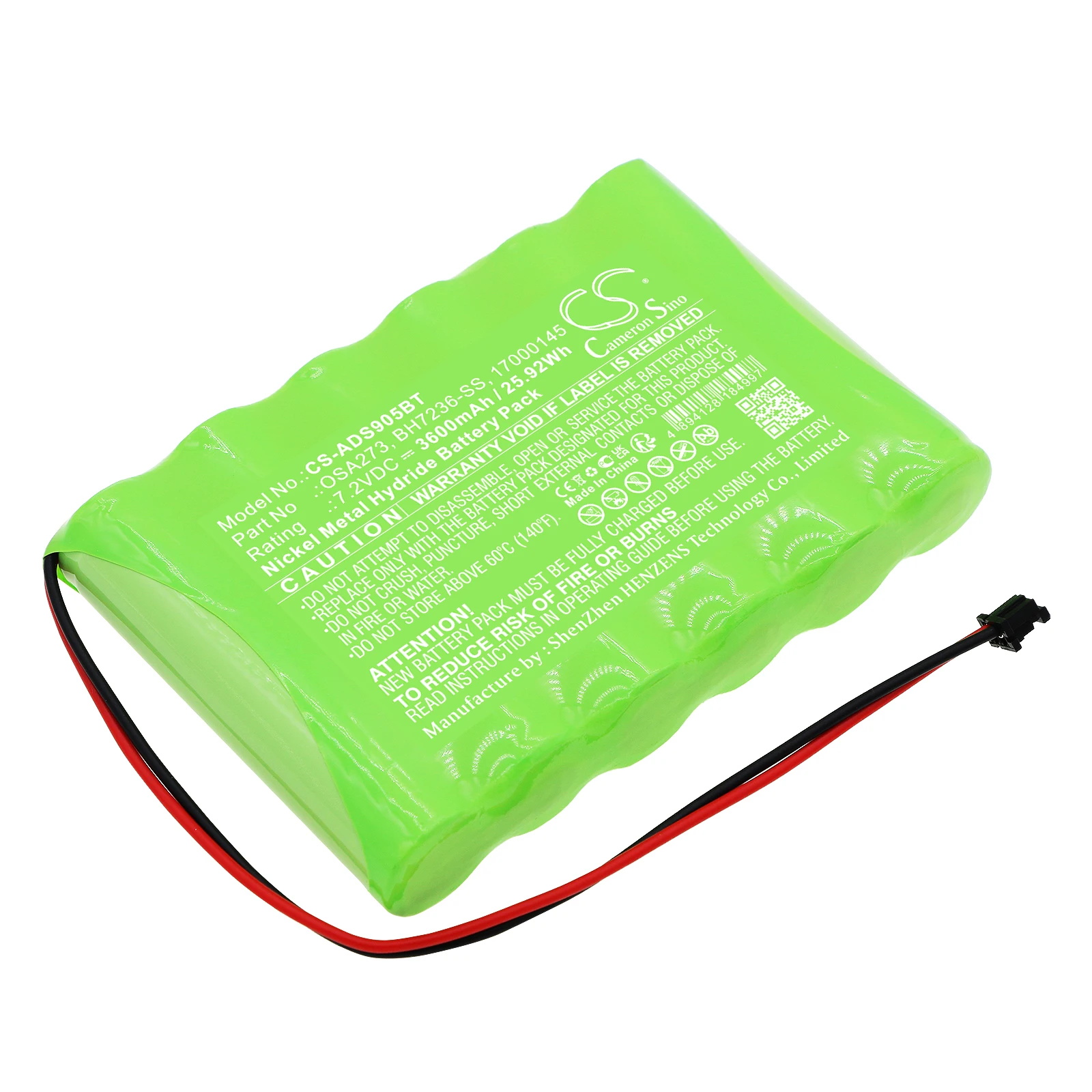 

Replacement Battery17000145 17000152 BH7236-SS OSA273 for ADT SCW9057G-433 DSC Impassa SCW9055 Self-Contained wireless alarm