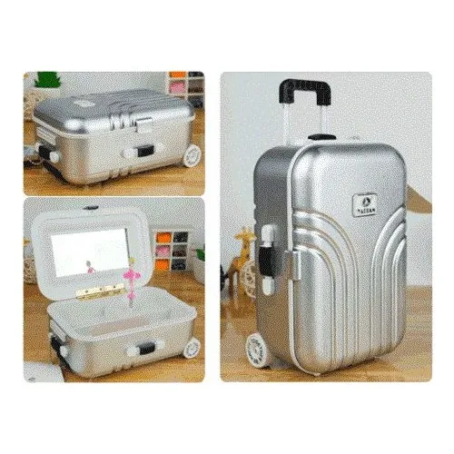 Wildlebend Suitcase Design Music and Jewelry Box-Gray