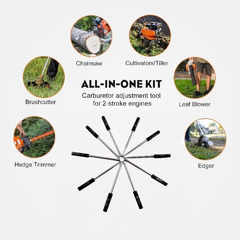 10-Piece Carburetor Adjustment Tool Kit for 2-Cycle Engines – Compatible with Husqvarna, Stihl, Echo Chainsaws & Trimmers