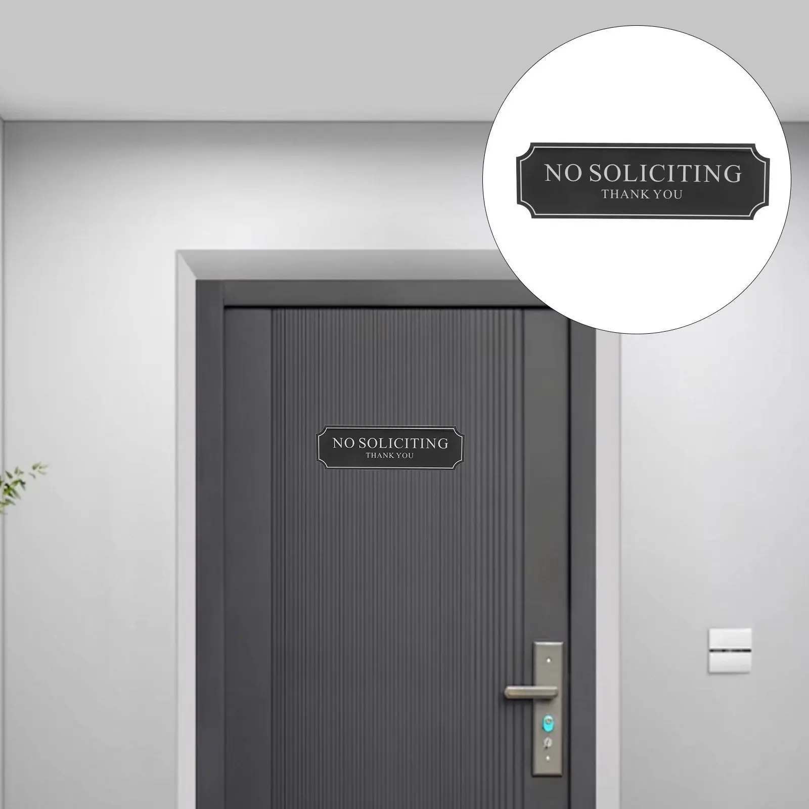 

No Soliciting Sign Self Adhesive Acrylic for Door Window Easy Apply No Solicitors Sticker for Business Outdoor Indoor Use