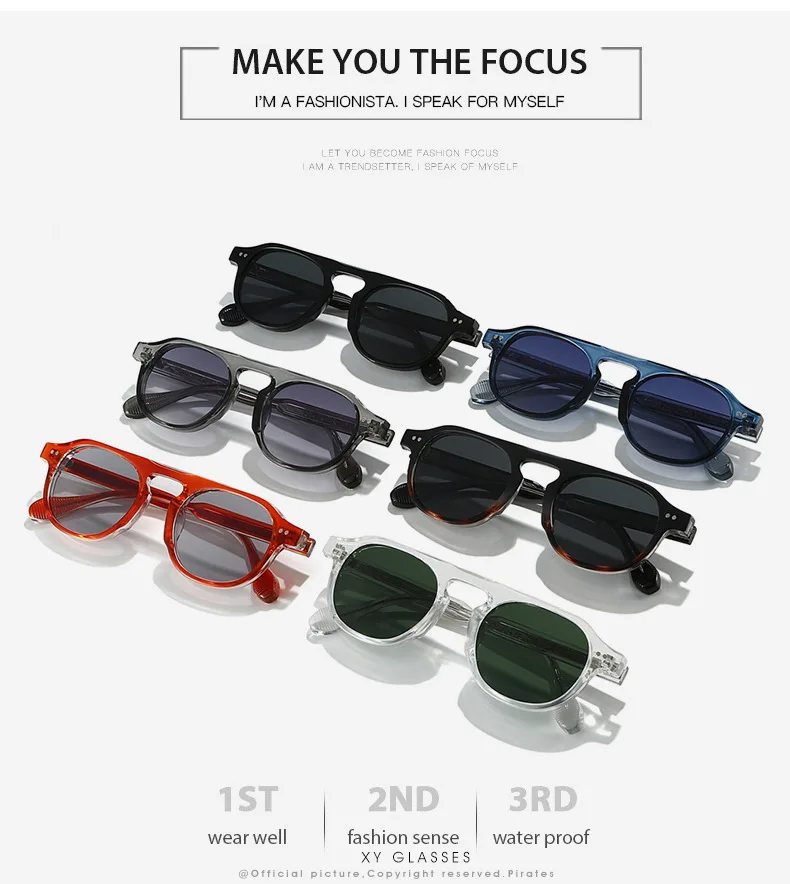 2026 Neue Runde Sonnenbrille mit Nieten-Detail – Acetatrahmen mit Nieten, Coole Streetstyle Ins Trendige Sonnenbrillen für Herren & Damen – Detail 3