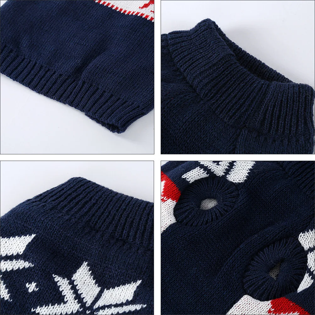 

1Pcs Pet Clothes Christmas Deer Pattern Thickened Sweater Easy Wear Dog Cat Winter Coat Pet Clothes Dog Sweater