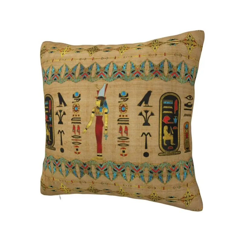 Luxury Egyptian Mut Symbol Cushion Cover for Sofa Velvet Ancient Egypt Throw Pillow Case Decoration