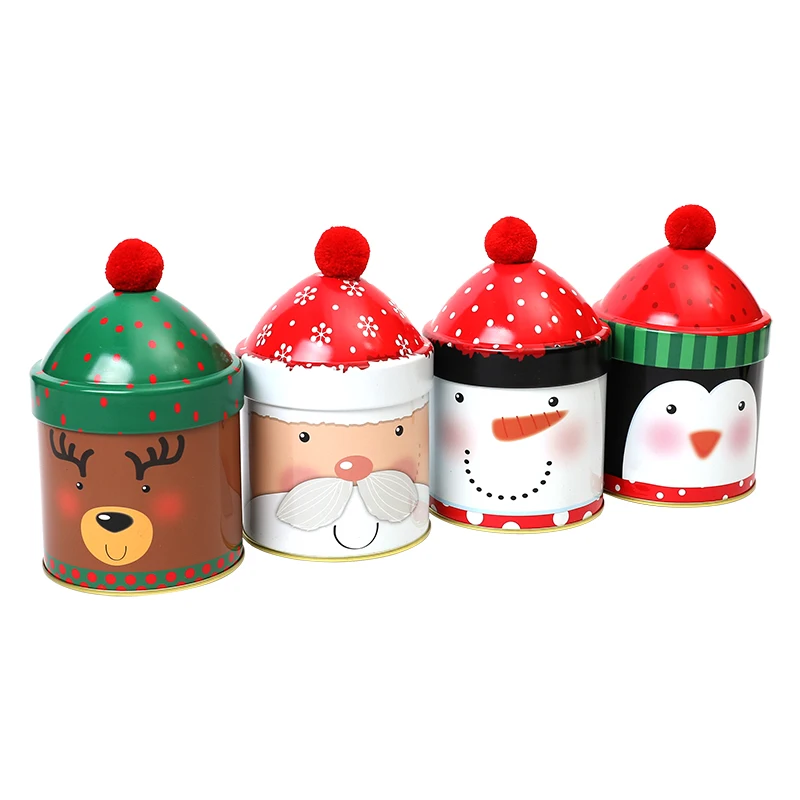 

Christmas Candy Storage Box Tin Metal Jar Cookie Biscuit Packing Box Christmas Party Decoration Supplies 2025 New Year Kids Gift