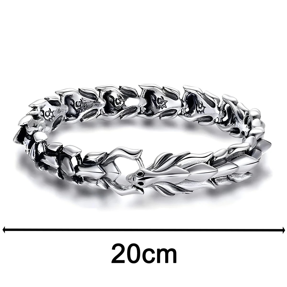 3 Color 20CM Men\'s Viking Domineering Dragon Vintage Punk Hiphop Bangle Bracelet Birthday Gift