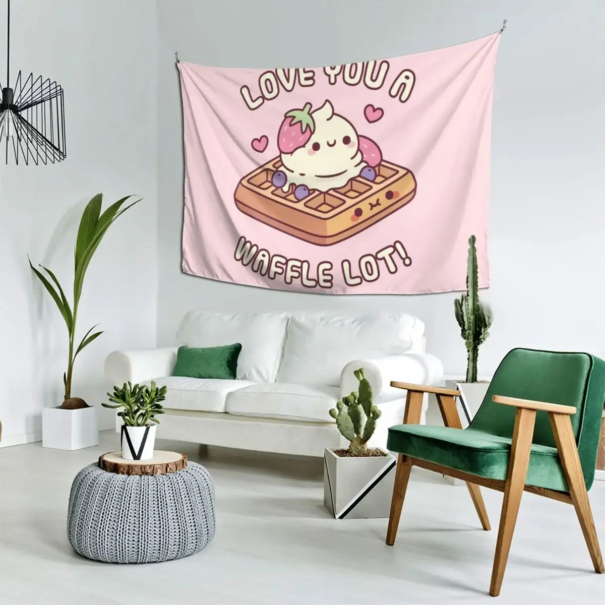 

Cute Waffle And Ice Cream Love You A Waffle Lot Pun Tapestry Carpet Wall Cute Room Decor Decorative Wall Mural Tapestry