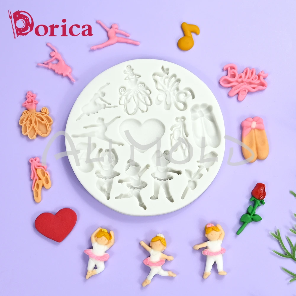 Ballet Girl Design Fondant Silicone Mold Fudge Chocolate Mould DIY Resin Clay Model Cake Decorating Tool Kitchen Pastry Bakeware