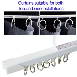 Strong Self Adhesive Curtain Track Without Punching Nano Silent Sliding Track Top Mounted Side Mounted Window Decor Accessorie