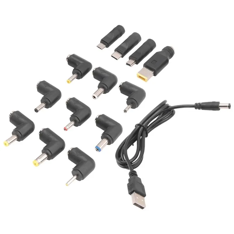 USB To DC Power Cable Universal USB To DC Jack Charging Cable Power Cord With Interchangeable Plug Connectors Adapter User-Frien