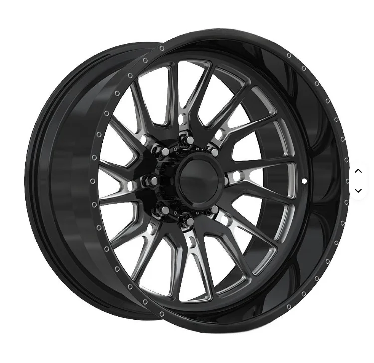 

Custom 8x170 8x180 Forged Wheels With Custom Floating Center Caps 22x14 24x14 26x12 26x14 28x16 Deep Concave Forged Truck Wheels
