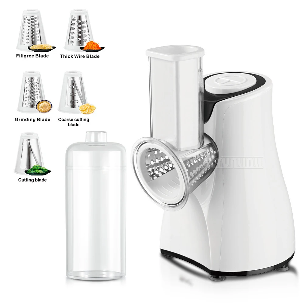 Elektryczny krajalnica do warzyw i serów, maszynka do krojenia żywności, sprzęt AGD do kuchni.