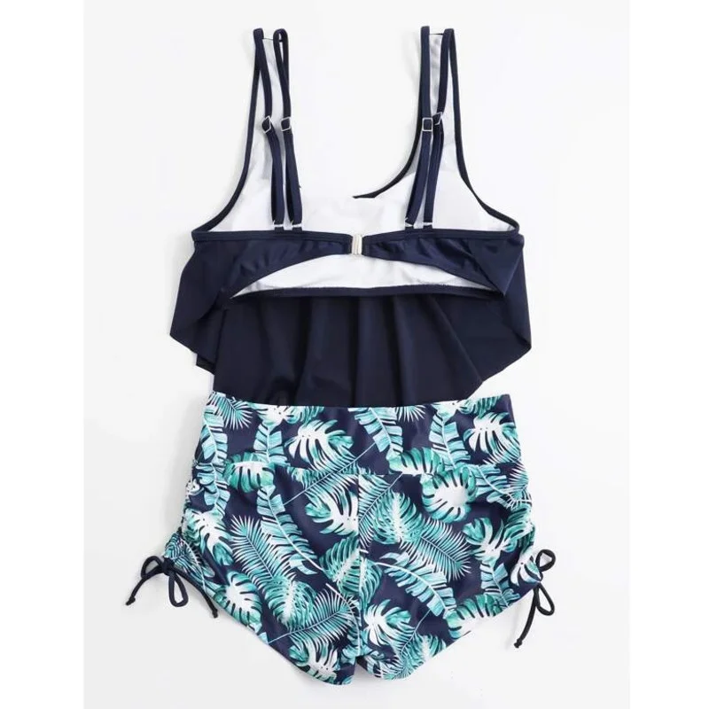 Summer Print Swimsuit Tankini Sets Female Swimwear Sports Beach Wear Two-Piece Girls Bathing Suits Pool Women Swimming Suit 2024