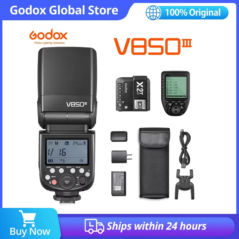 GODOX V850III 76W HSS Speedlite 2600mAh Li-ion Battery 2.4G Flash GN60 X2T XPro for Camera Canon Nikon Sony Pentax Olympus Fuji