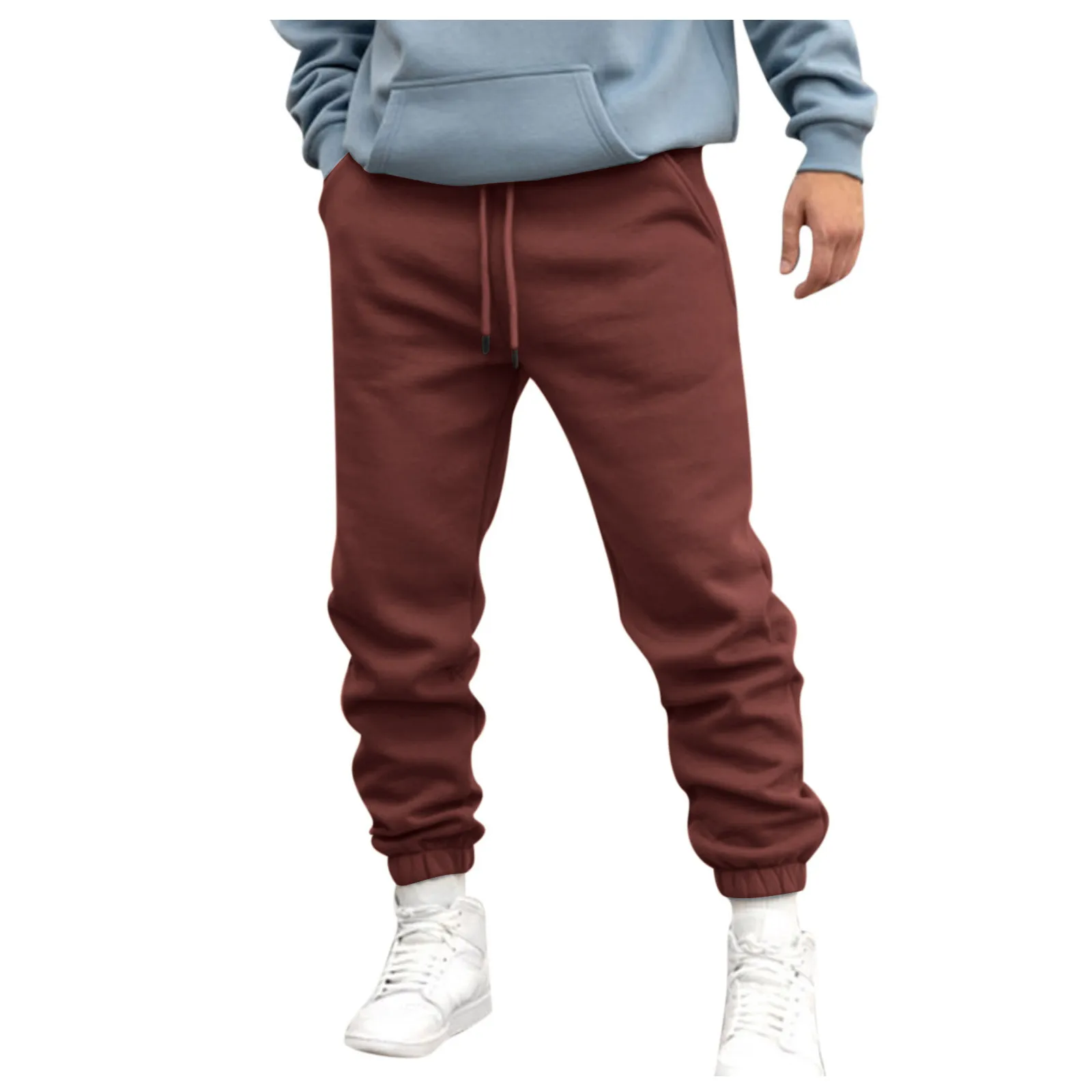 

Men Fashion Sweatpants Spring Autumn Simple Solid Fashion All-Match Sport Pants Multy Color Fitting Drawstring Sweatpants