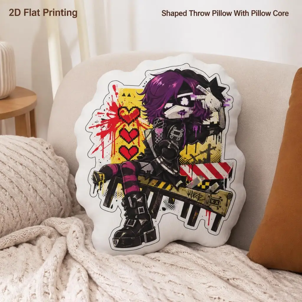 Murder Drones Uzi Doorman Shaped Pillow Gothic Graffiti Character Cushion Anime Throw Pillow for Sofa Bedroom Decor Gift