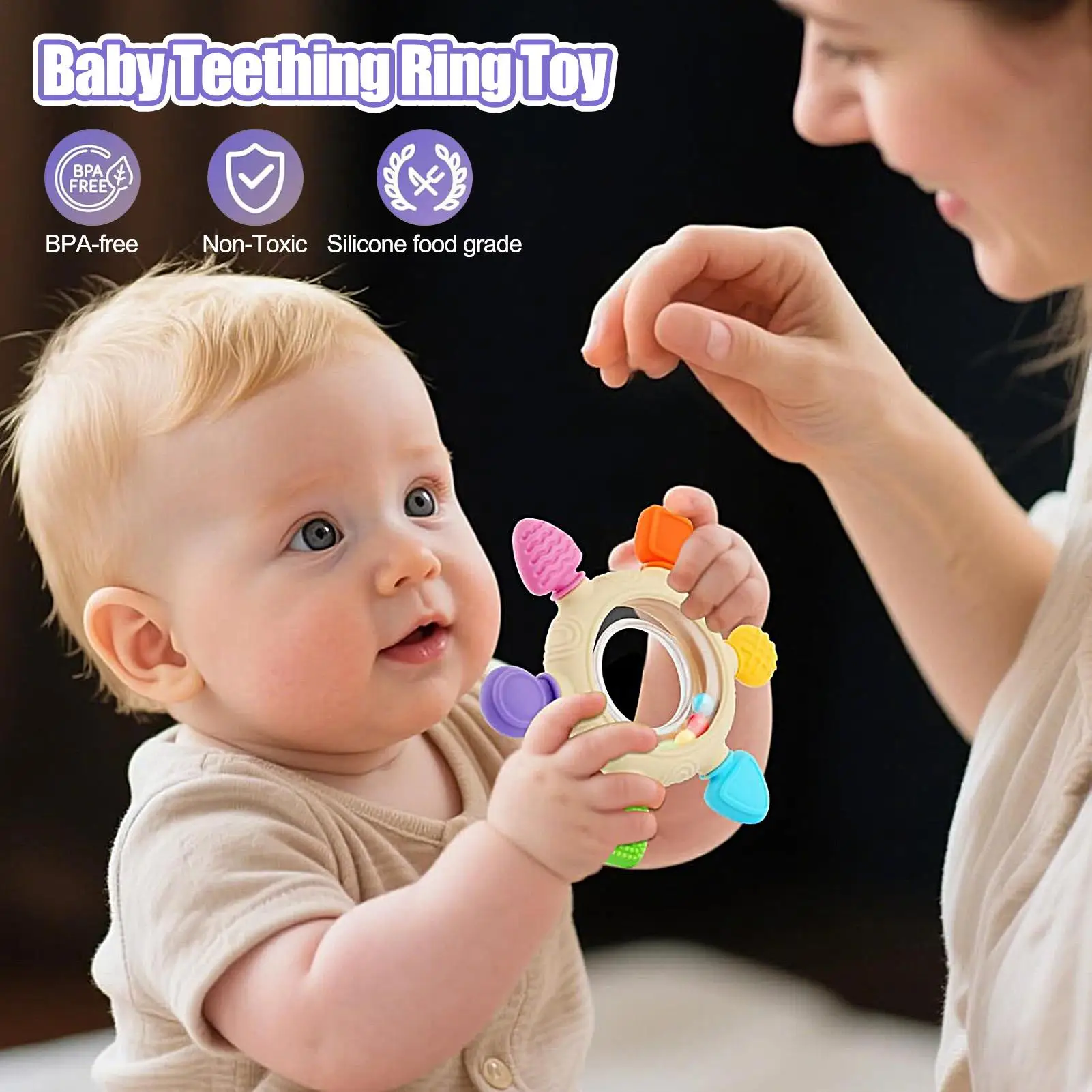 ยางกัดเด็ก ของเล่นยางกัดเด็กแบบมีเสียง ของเล่นยางกัดแบบมีเสียงช่วยบรรเทาอาการคันเหงือก สำหรับเด็กทารก ใช้ได้ทั้งเด็กชายและเด็กหญิง เหมาะสำหรับการนอน พักผ่อน ท่องเที่ยว และใช้กับรถเข็นเด็ก